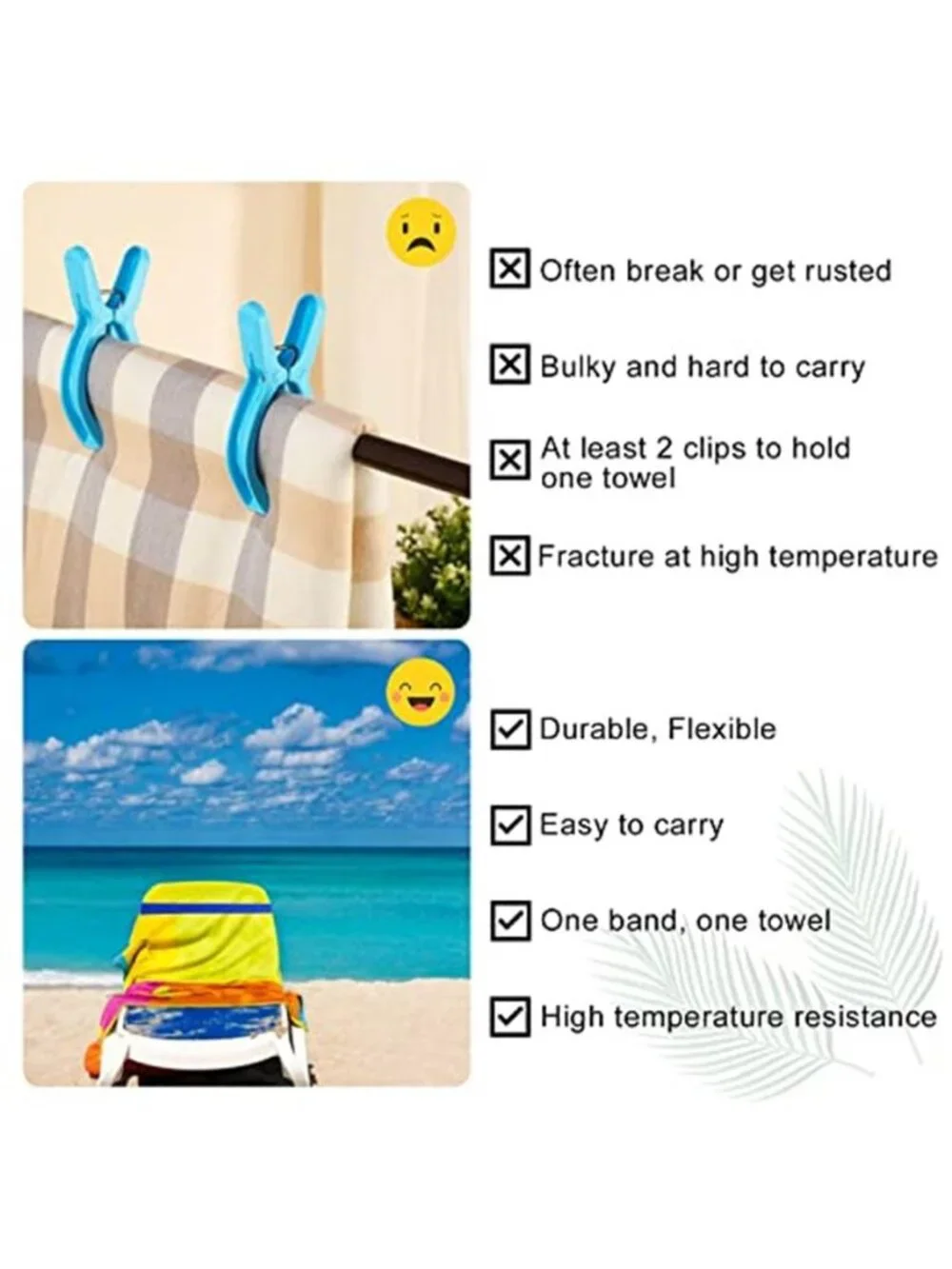 Beach Towel Bands Chair Towel Holder Cruise Pool Lounge Chair Straps Set